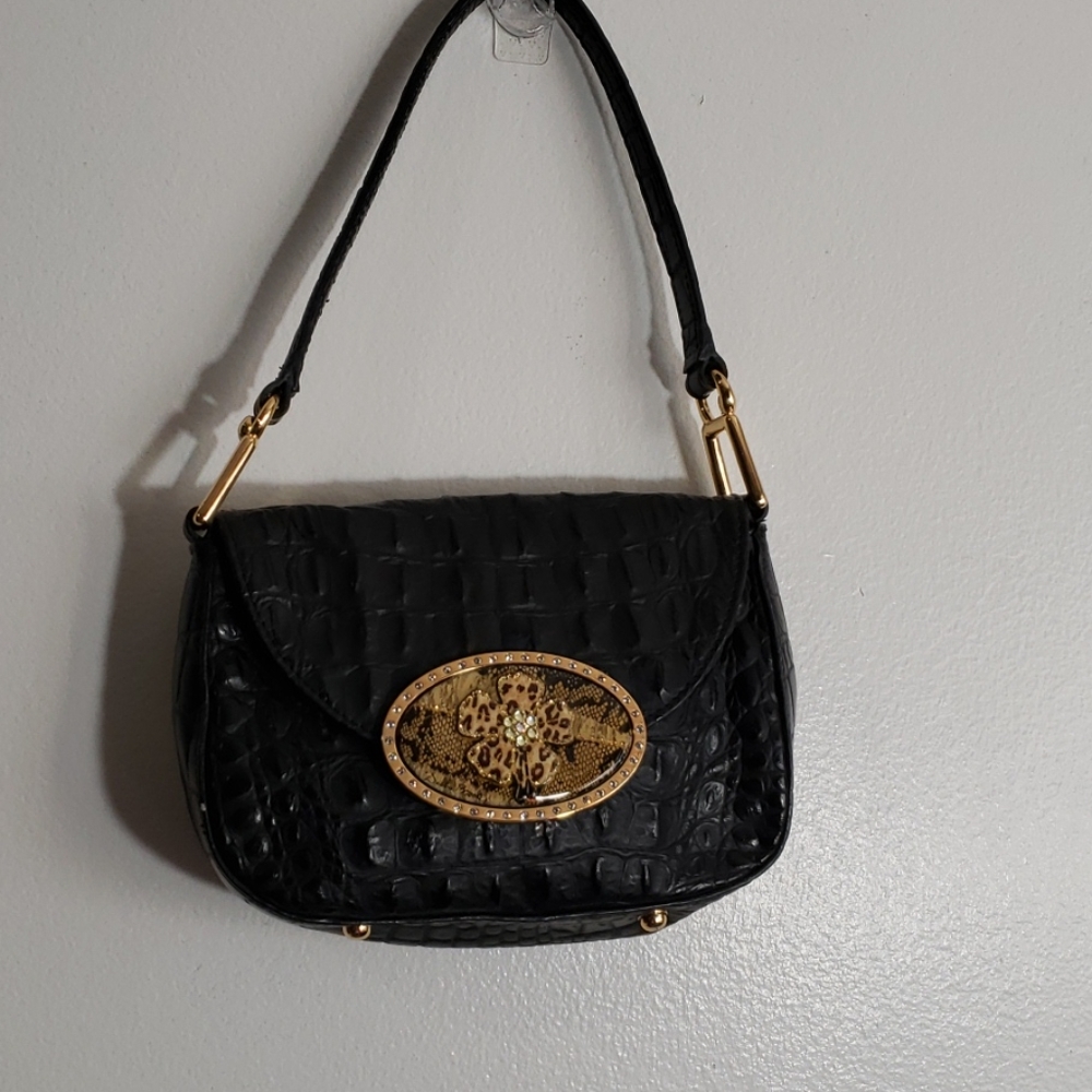 DEBBIE BROOKS CROC EMBOSSED LEATHER MINI BAG - Picture 3 of 9